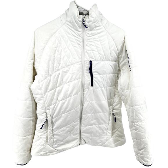 Salomon Primaloft Quilted Puffer Jacket Full Zip Zip Pocket Winter White XLarge - Picture 1 of 7